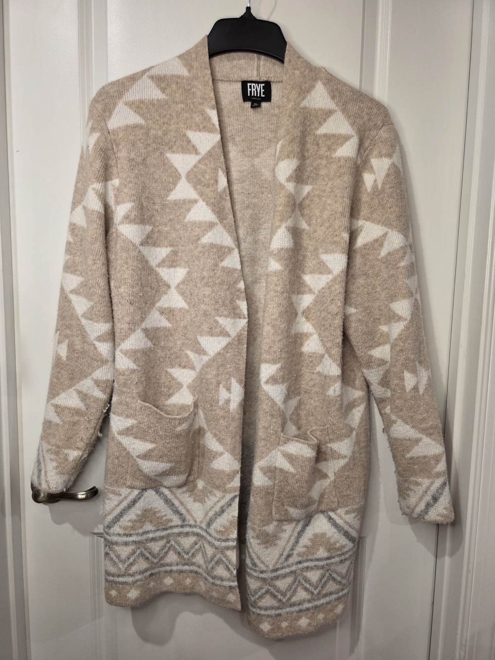 FRYE Aztec Open-Front Cardigan Sweater